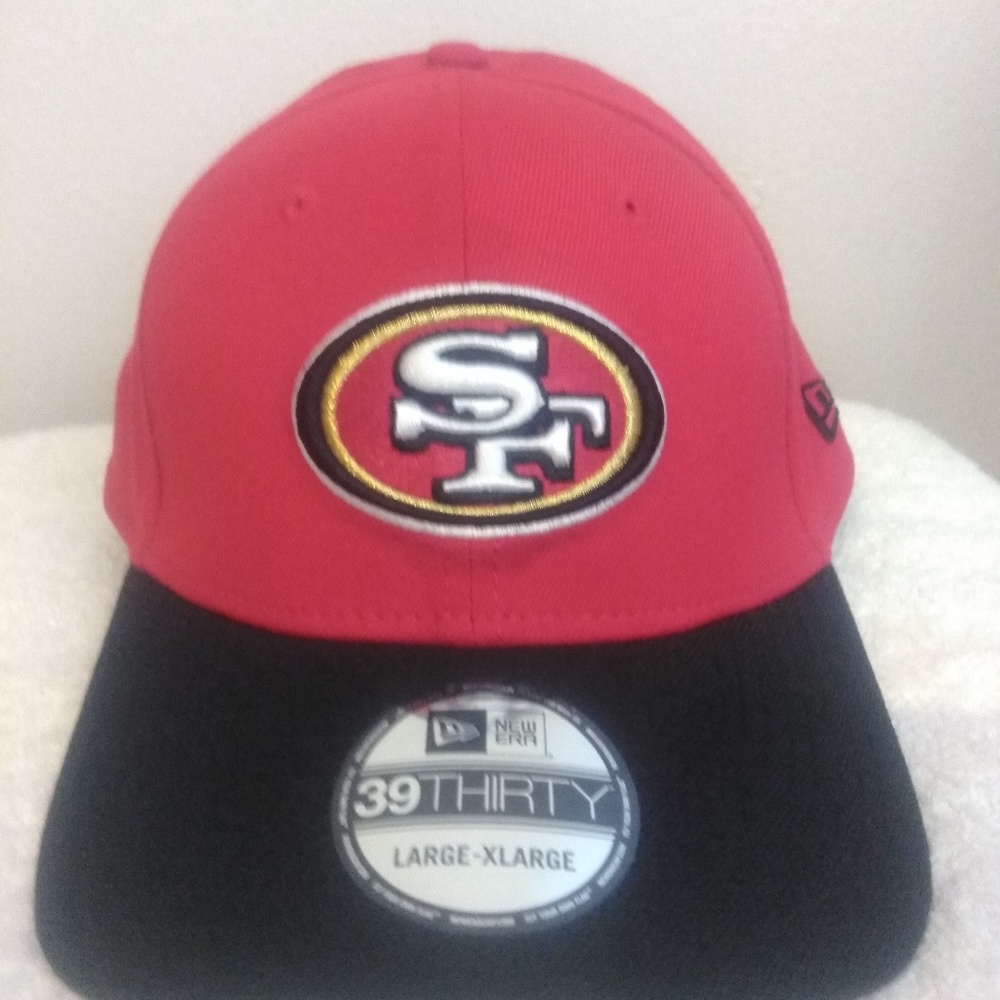 Baseball Hat Mens SF 49ers Size L/XL Red & Black